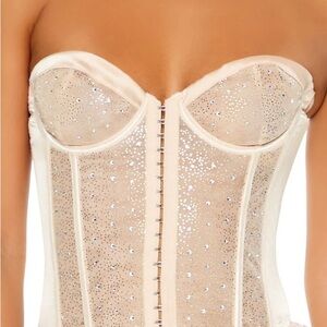 Forever 21 Cream Sequin Corset